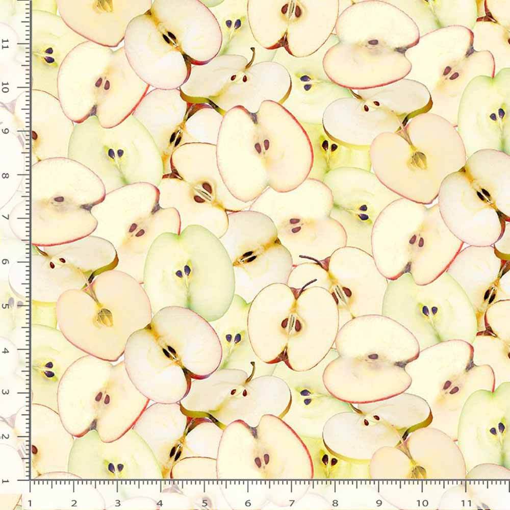 Timeless Treasures: Creamy Apple Slices Fabric by the Yard - A Fruity Delight!