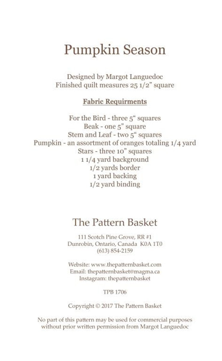 Charming Pumpkin Season Pattern Quilt