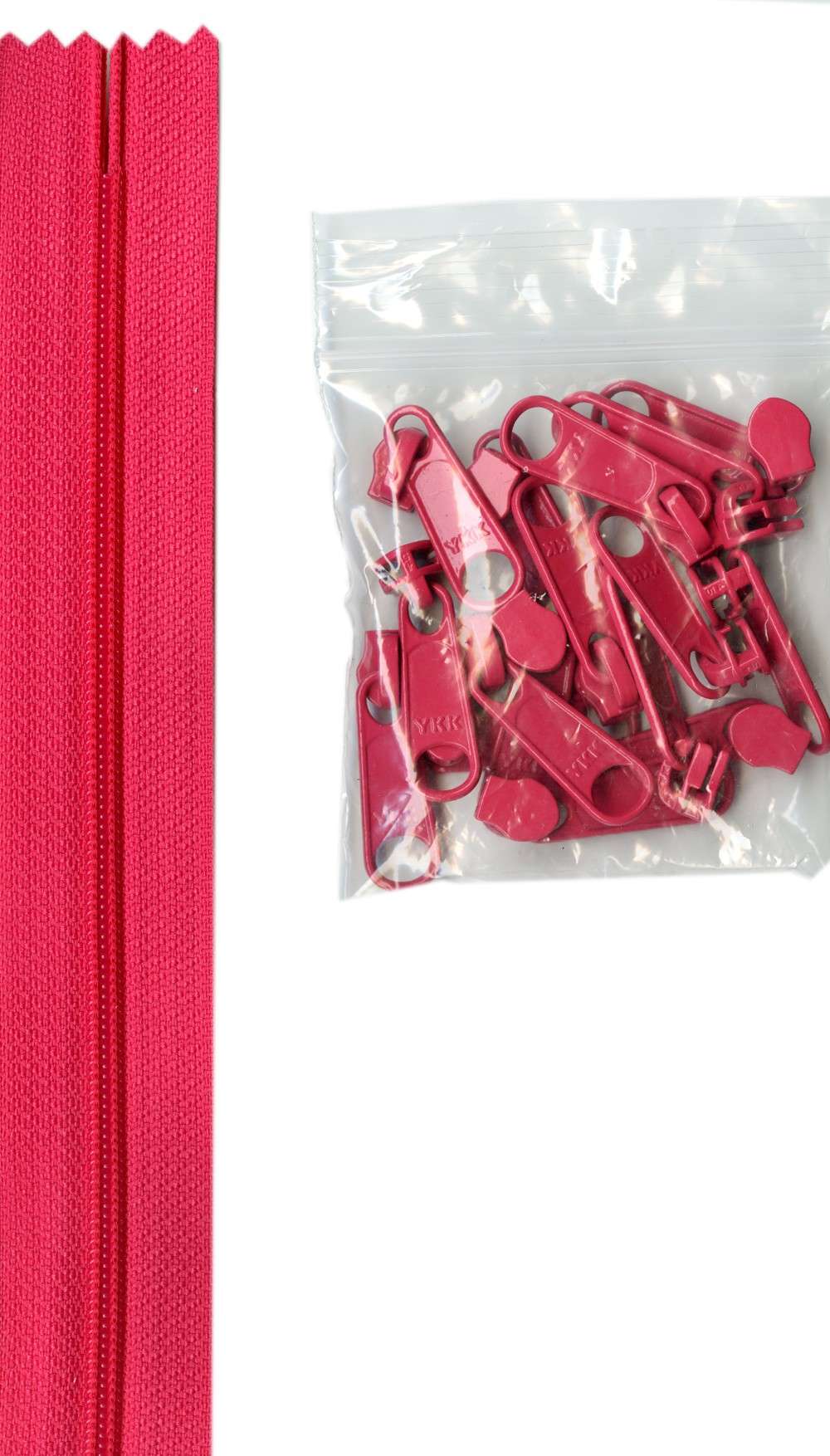 Gorgeous 4-Yard 16mm #4.5 Zipper Chain with 16 Extra-Large Coordinated Lipstick Pulls