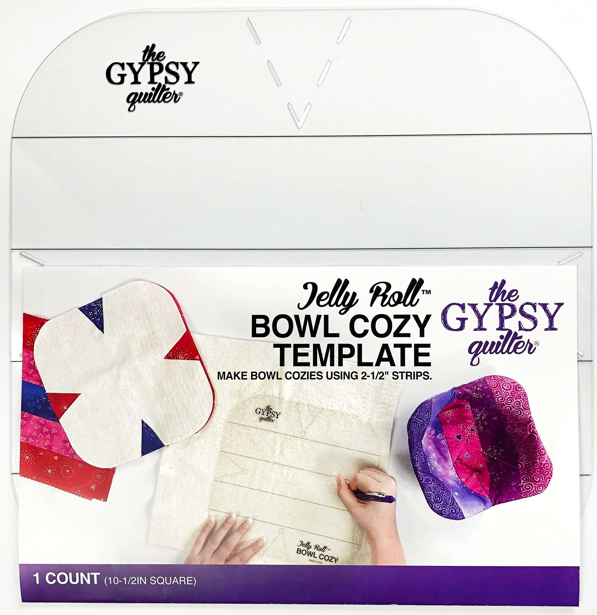 Gypsy Quilter's Enchanting Jelly Roll Bowl Cozy Template