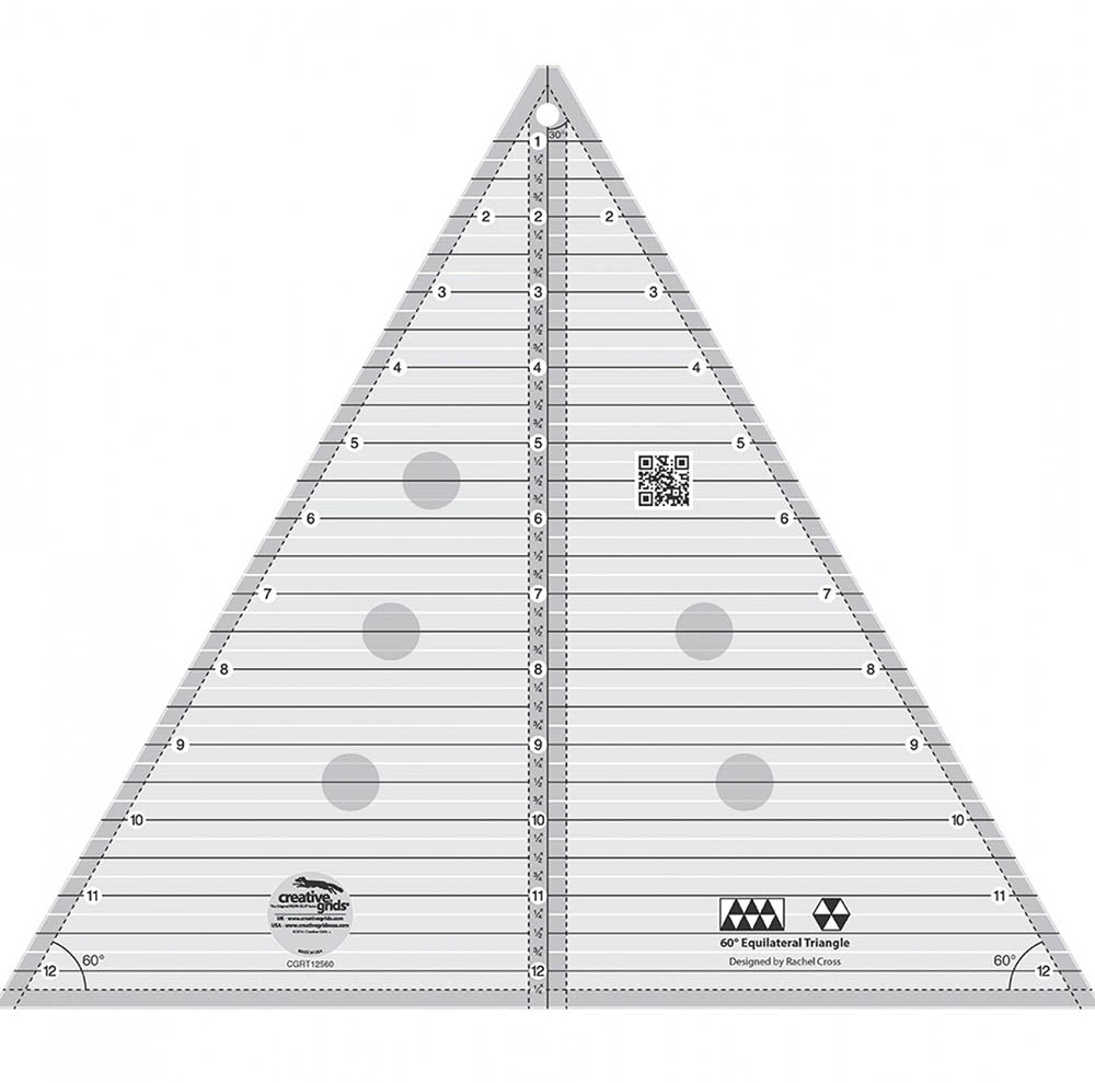 Creative Grids 12.5-inch 60-degree Triangle Quilt Ruler - A Must-have for Quilters!