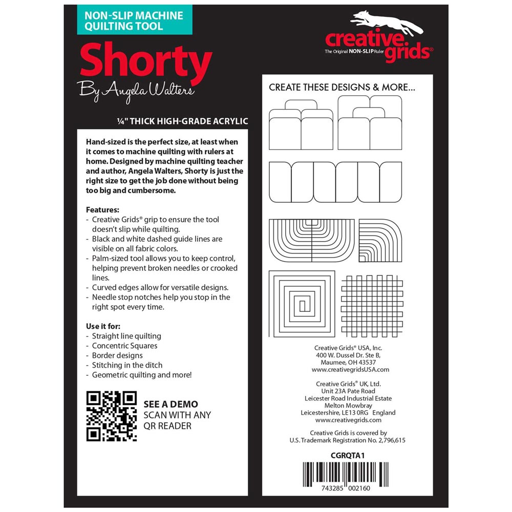 Creative Grids Shorty: The Ultimate Low Shank Machine Quilting Tool