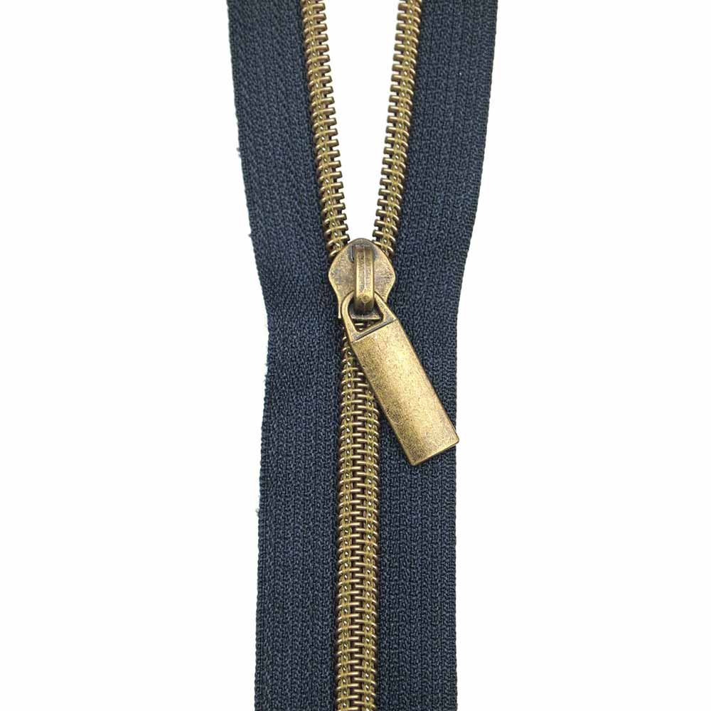 Navy Tape Antique Teeth #5 Zippers by the Yard - A Must - Have!