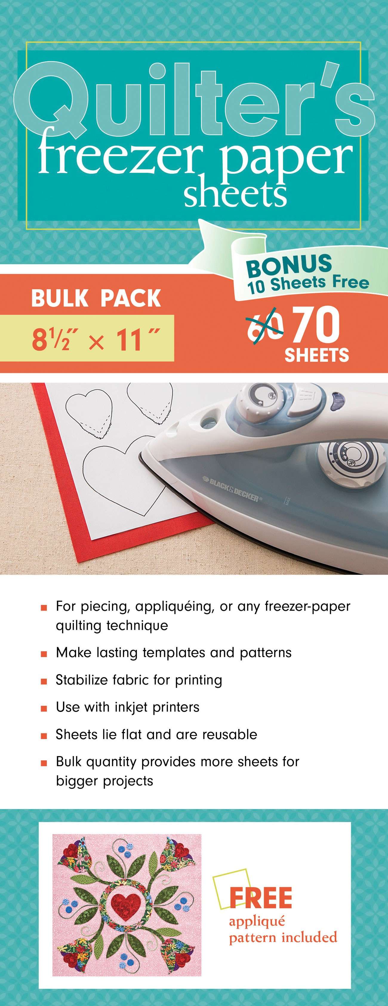 Bulk Pack of Quilter's Dream Freezer Paper Sheets