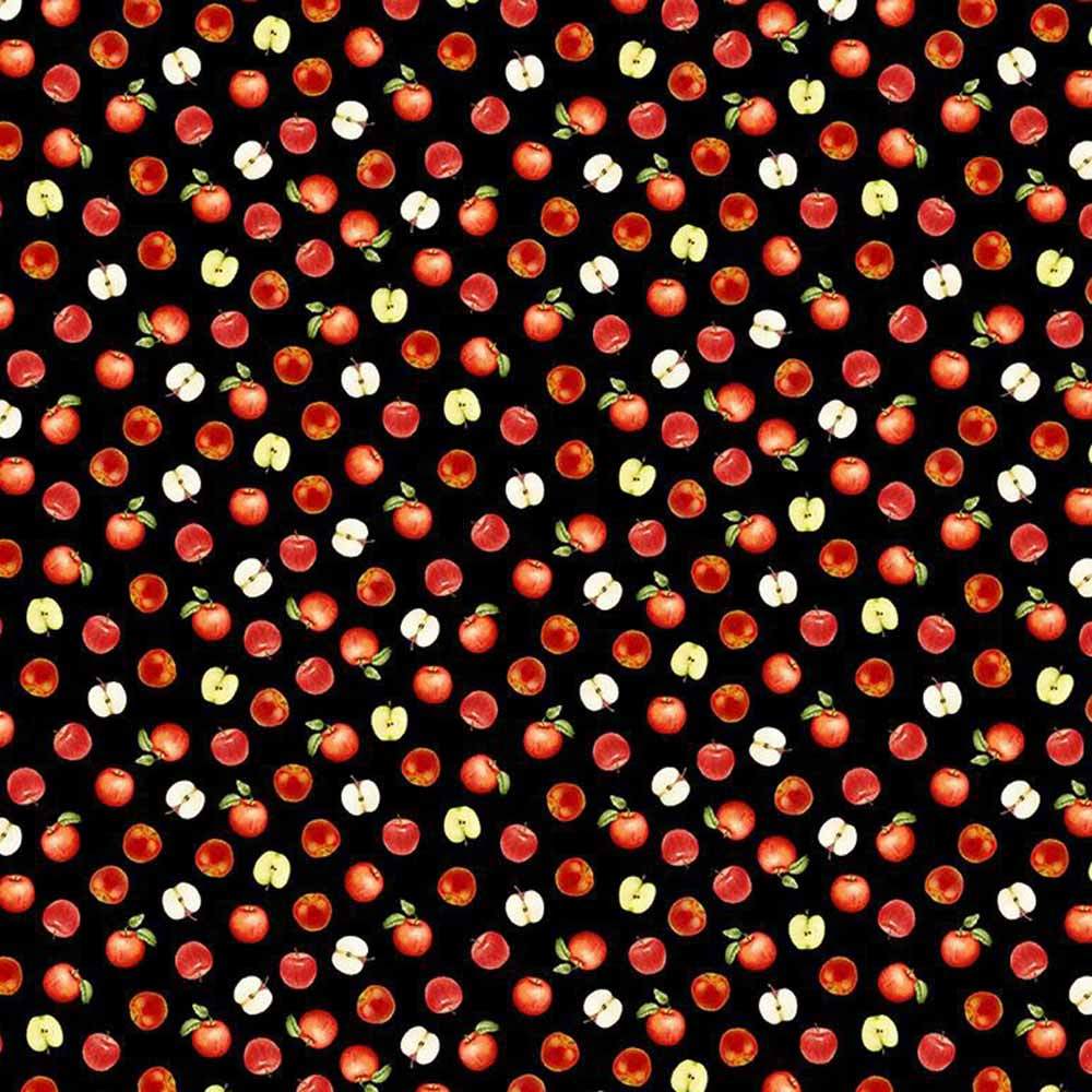 Timeless Treasure Mini Black Apples Fabric by the Yard - A Fruity Delight!