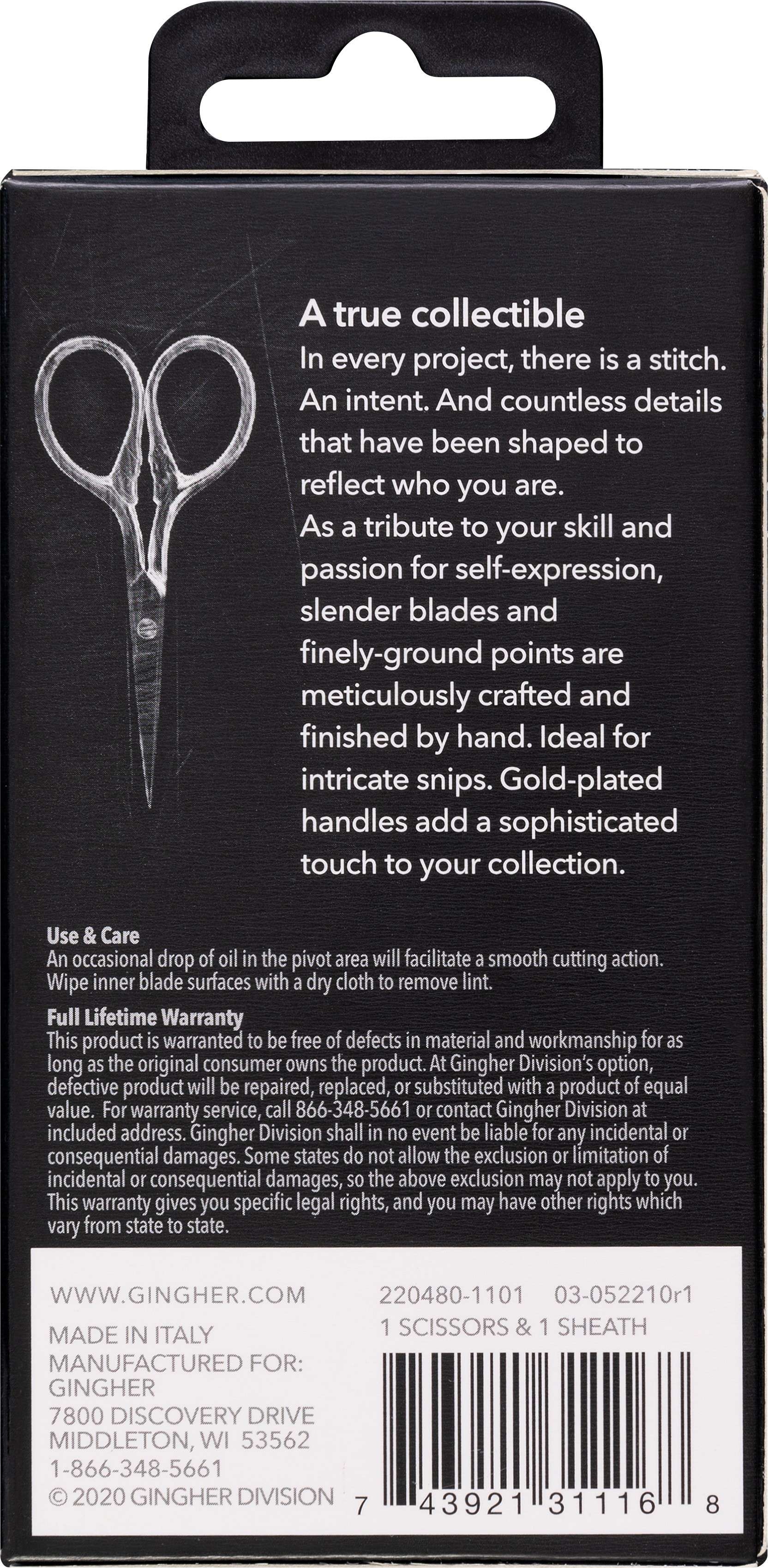 Gingher 3.5-inch Gold-Handle Lion's Tail Embroidery Scissors - A Collector's Dream!