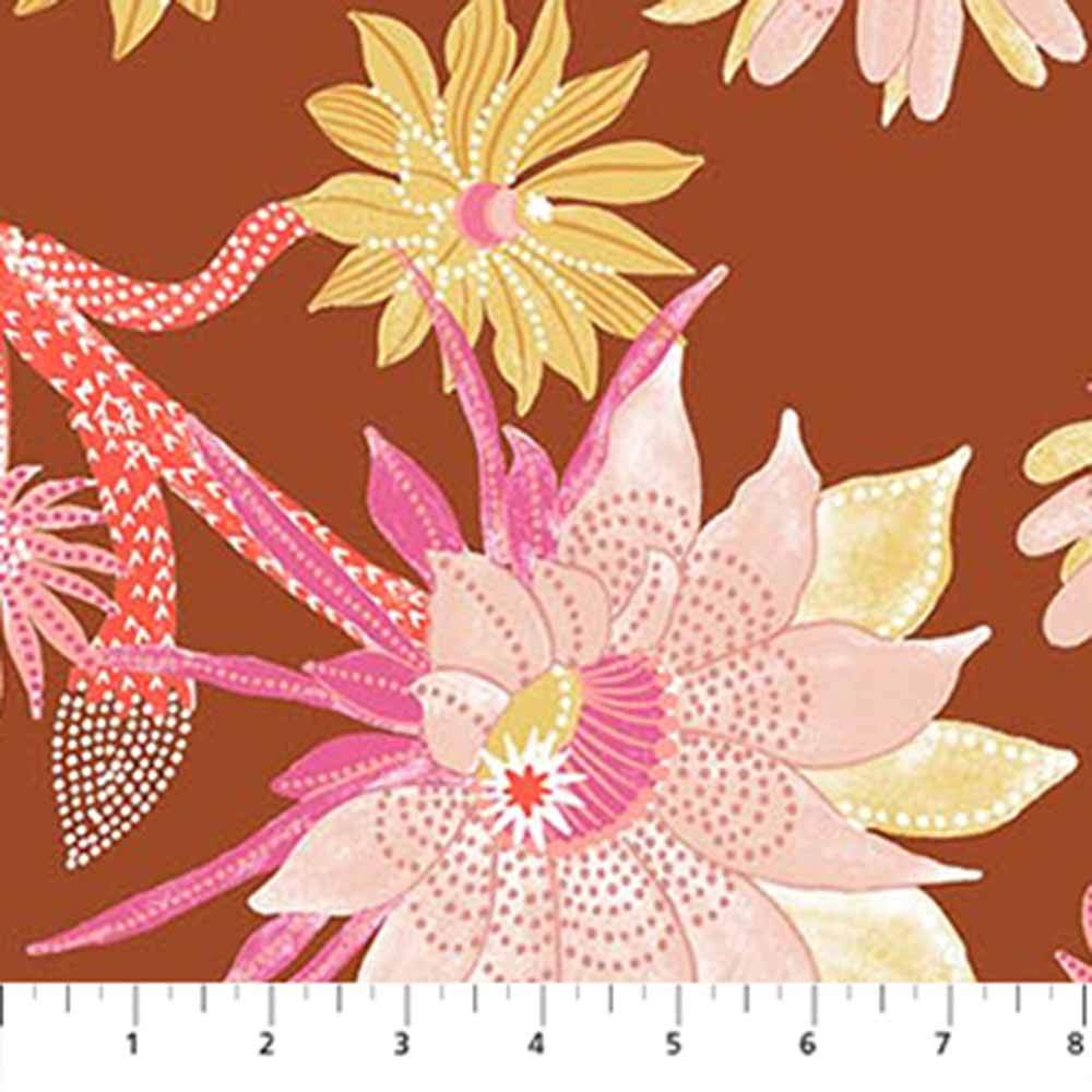 Figo - Desert Sunrise Fabric by Josephine Kimberling - Stunning Burnt Orange Yardage