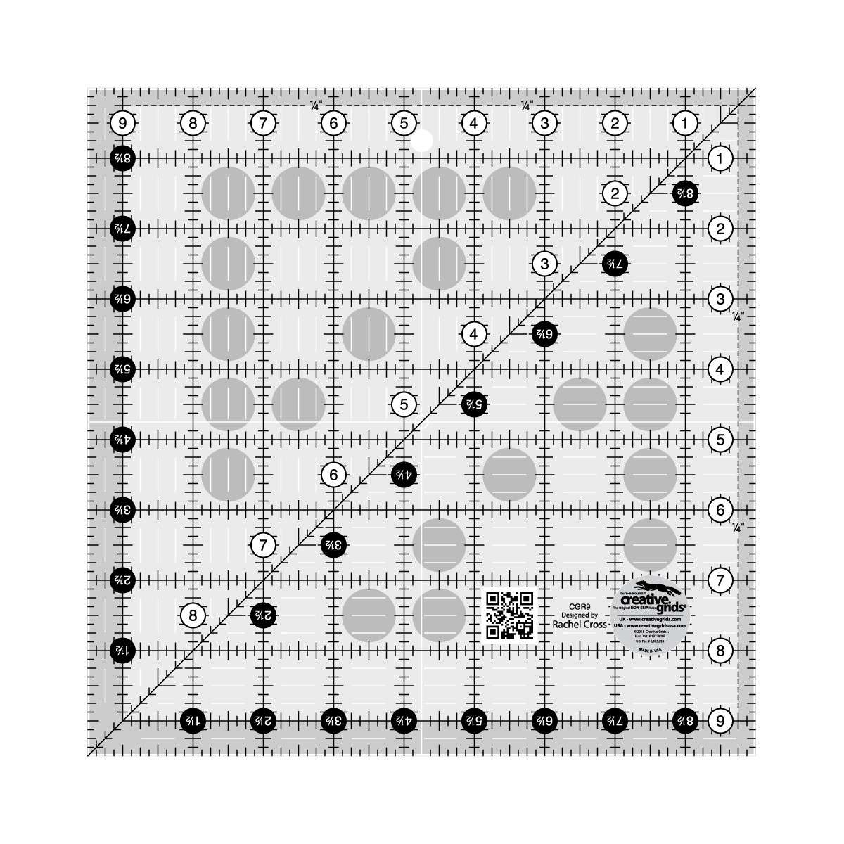 Creative Grids 9.5-Inch Square Quilt Ruler - A Must-Have for Quilting Enthusiasts
