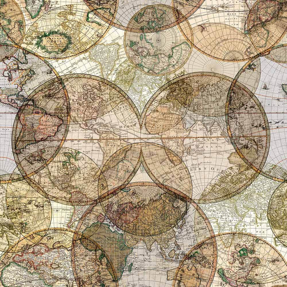 Windham Fabrics' World Globes Multi - 108 - Wide Yardage Fabric: Travel the World in Your Creations!
